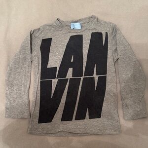 Lanvin Kids Gray and Black Long Sleeve Tee